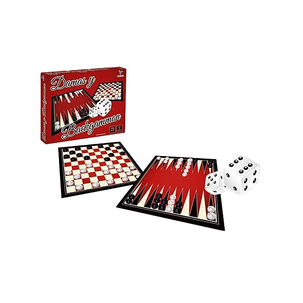 Juego damas y backgammon en caja 37x28x5 cm toto games