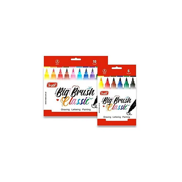 Marcador punta pincel classic big brush caja x6 trabi