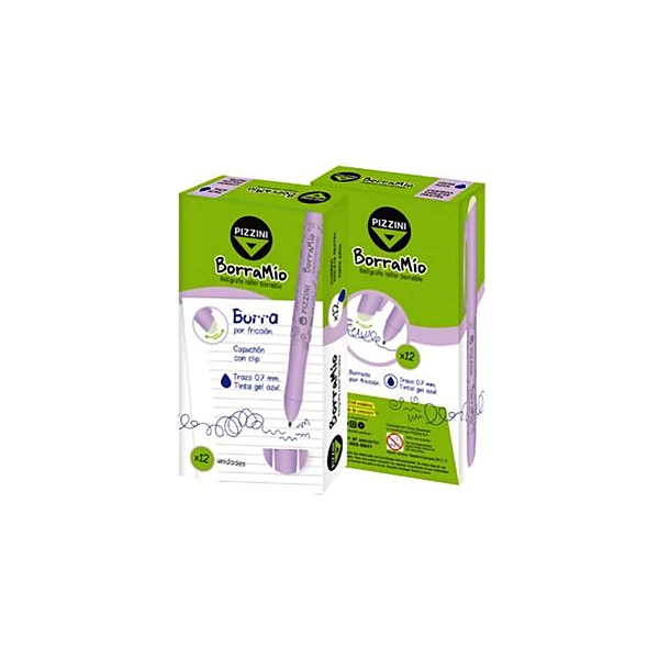 Bolígrafo borramio azul cuerpo violeta x12 Pizzini