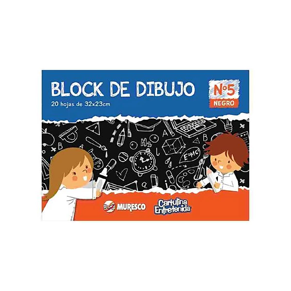 Block de dibujo oficio n.° 5 negro 20h Muresco