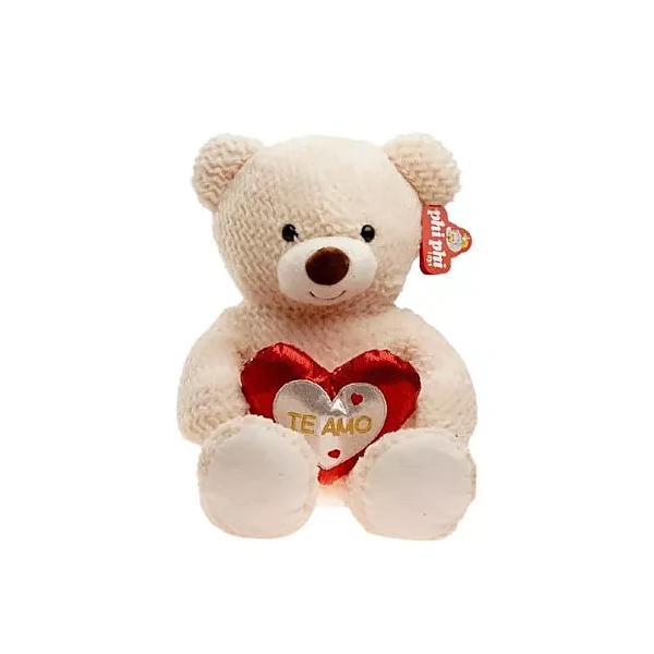 Peluche phi phi toys oso con corazón metalizado 40 cm