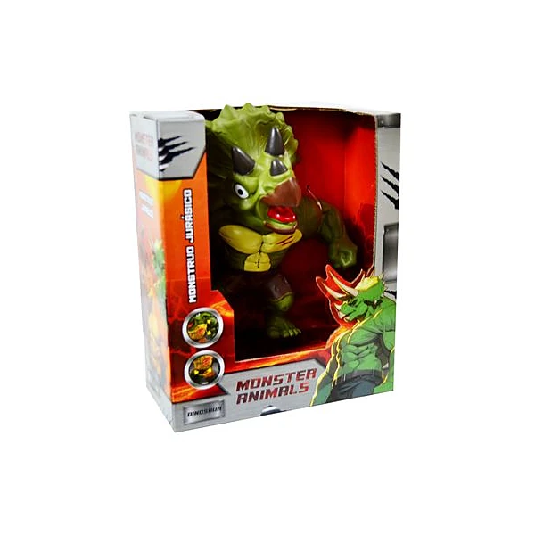 Dinosaurio monster articulado en caja 15x19x7 cm
