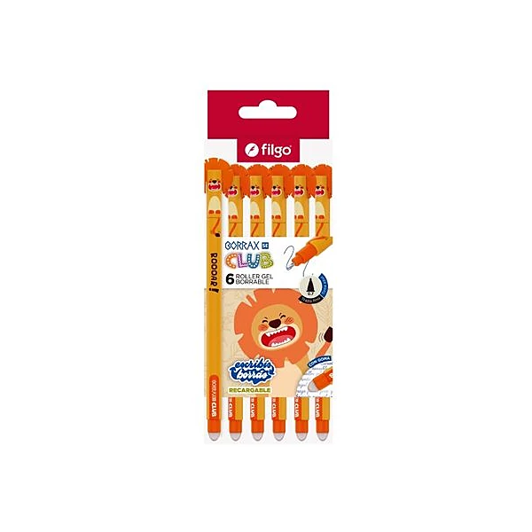 Bolígrafo borrable 0.7 mm borrax club león caja x6 Filgo