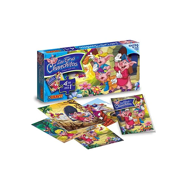 Puzzle caja tres chanchitos