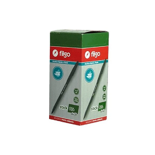 Bolígrafo 1 mm stick 026 medium fast caja x50 Filgo