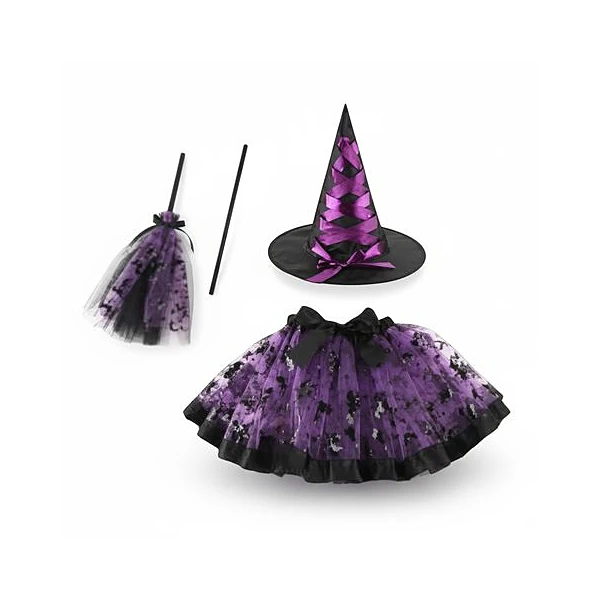 Disfraz de halloween infantil bruja violeta 30x56 cm x1