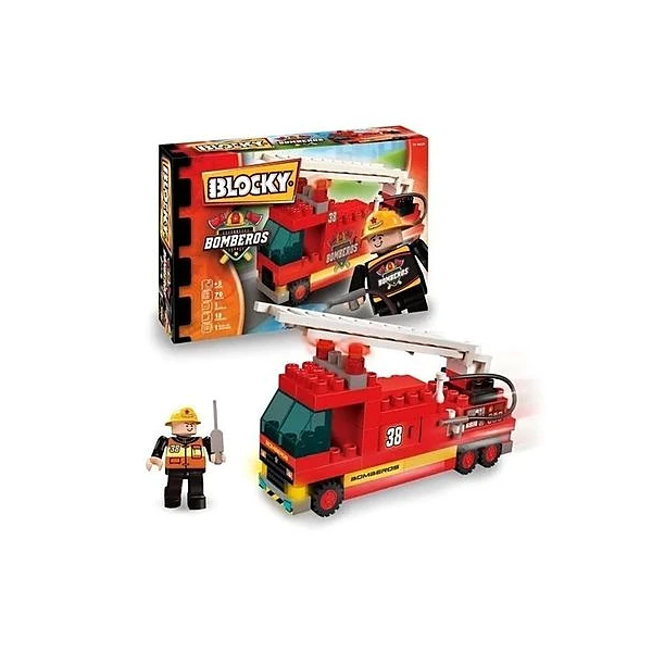 Bloques bomberos 1 70 piezas en caja 25x17x5 cm Blocky