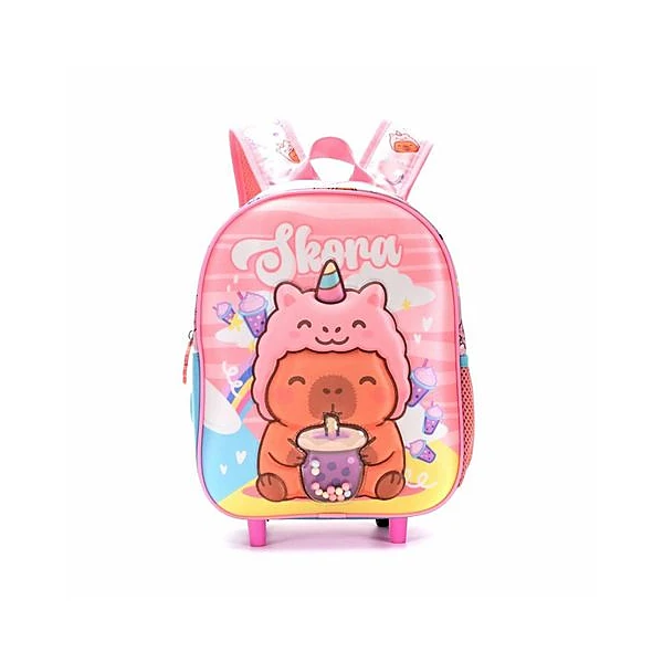 Mochila 12" con carro petit capibara unicornio Skora