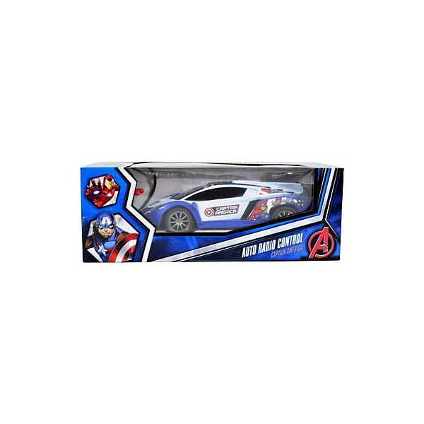 Auto a radio control capitan américa en caja 31x11x13 cm