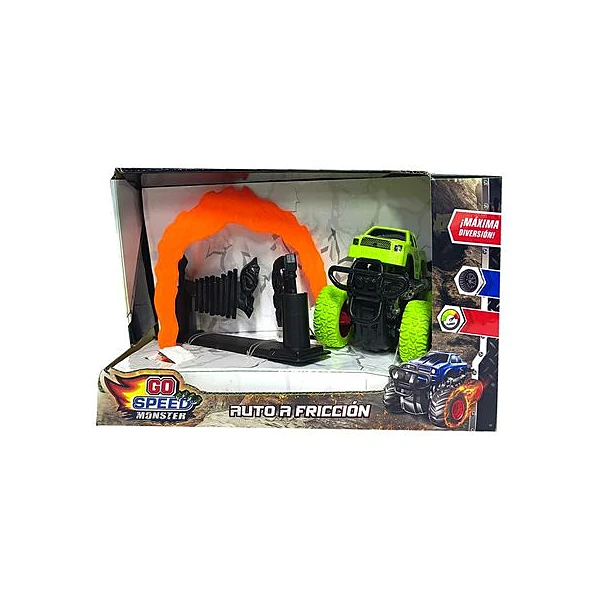 Auto a friccion monster con accesorios en caja 28x16x15 cm