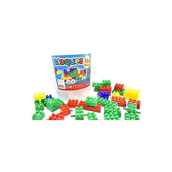 Balde de bloques x144 piezas jugar