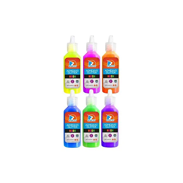 Adhesivo con glitter neon 21 g caja x12 Ezco