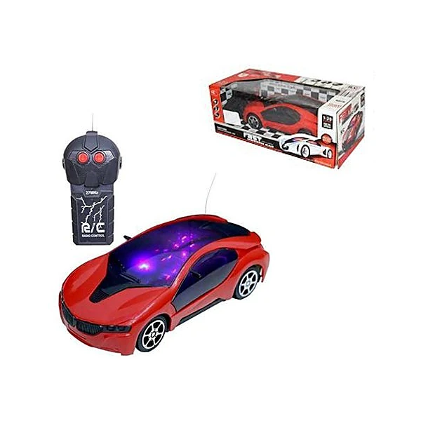 Auto a radio control con luz caja 24x9x12 cm