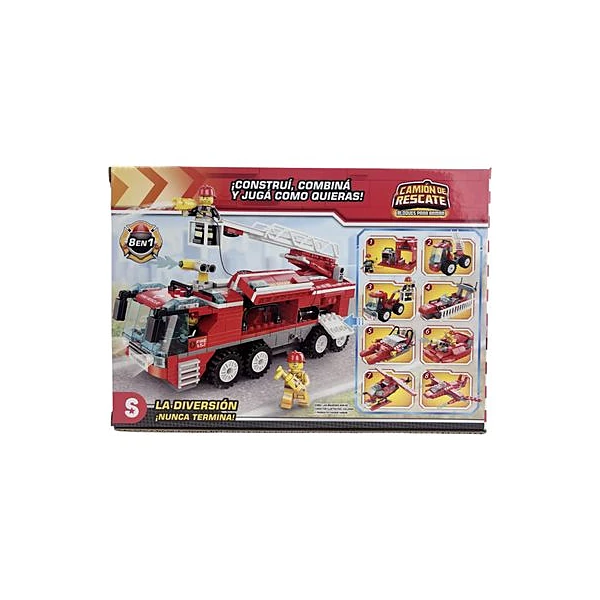 Bloques vehiculo bomberos 67 piezas en caja 21.5x15x4.5 cm