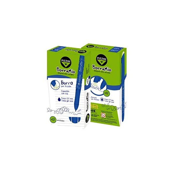 Bolígrafo borramio azul cuerpo azul x12 Pizzini -