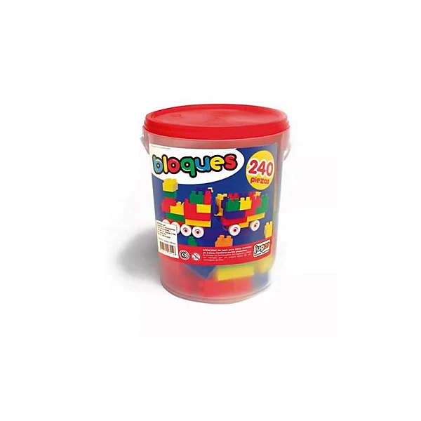 Balde de bloques x240 piezas 28 cm jugar