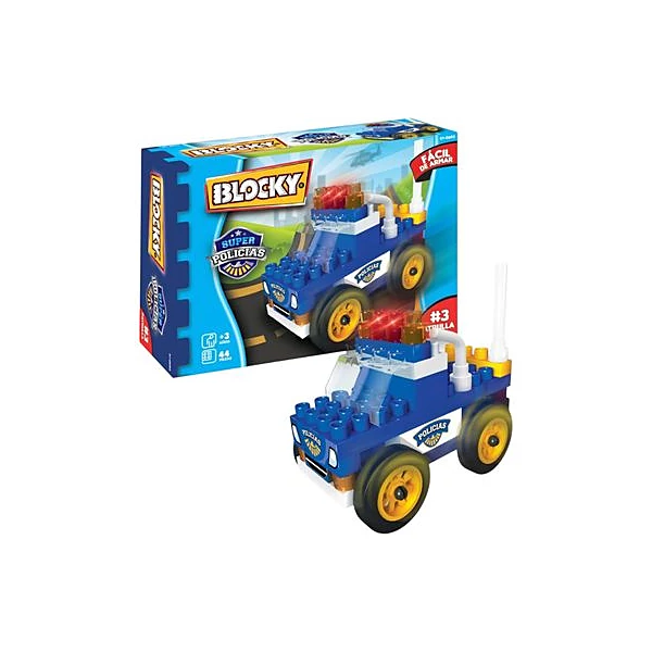 Bloques mini policia 44 piezas Blocky en caja 17x12.5x5 cm