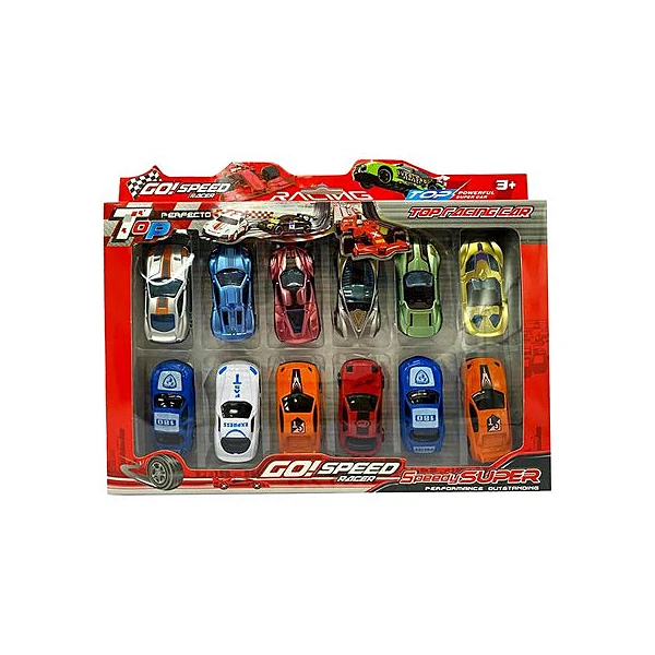 Auto metal x12 unidades en caja 29x22x3 cm