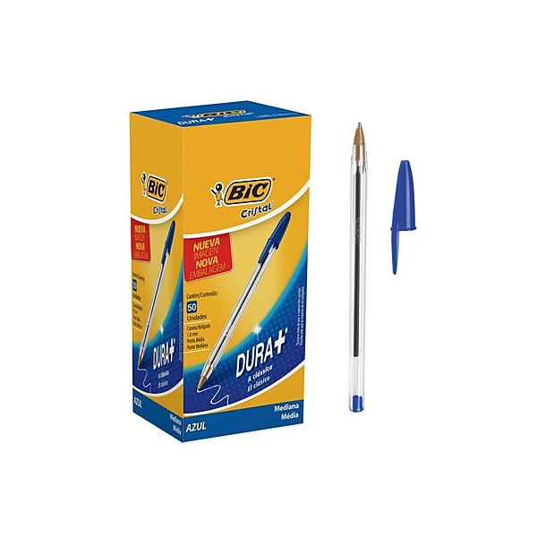 Bolígrafo cristal dura + azul 1.0 mm x50 BIC