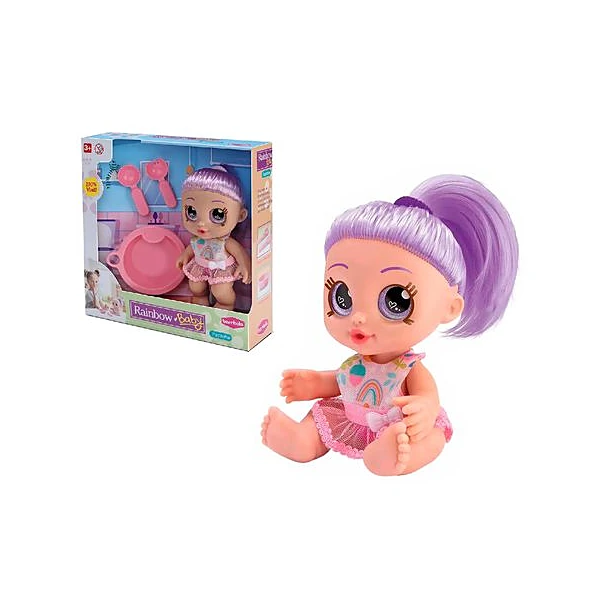 Muñeca baby rainbow papilla 20 cm en caja 26x26 cm