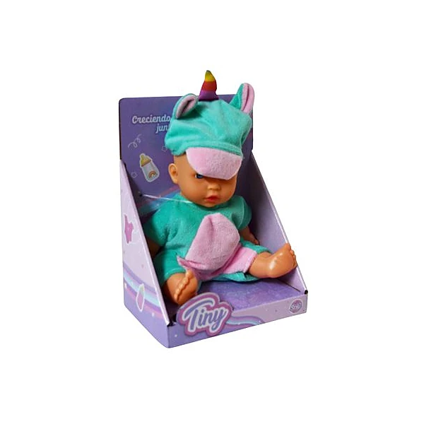 Bebé Tiny disfraz unicornio 20 cm en caja 14x19x10 cm