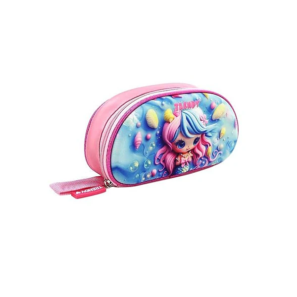 Cartuchera 1 cierre oval sirena 3d 21x11x4 cm Trendy