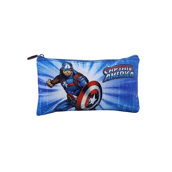 Cartuchera 1 cierre plana capitan américa 22x12 cm lsyd