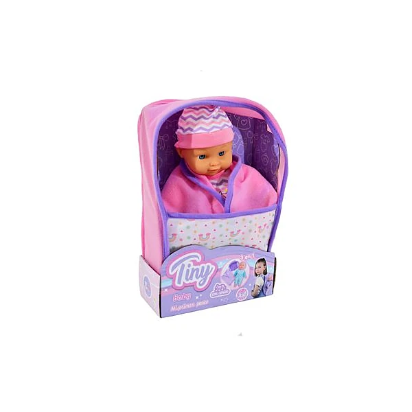 Bebé Tiny juli 27 cm con mochila, manta y sonido