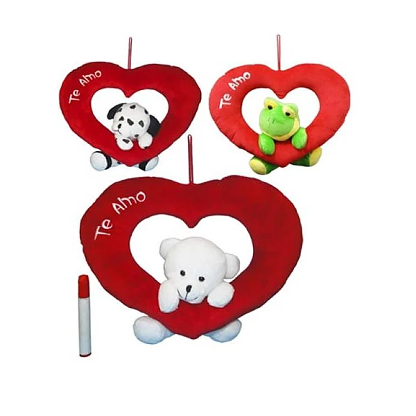 4 animales con corazón calado 40 cm