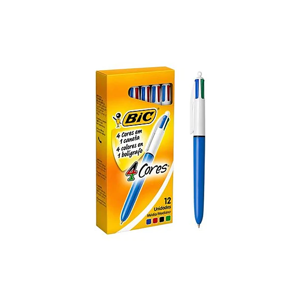 Bolígrafo 4 colores 1 mm caja x12 unidades BIC