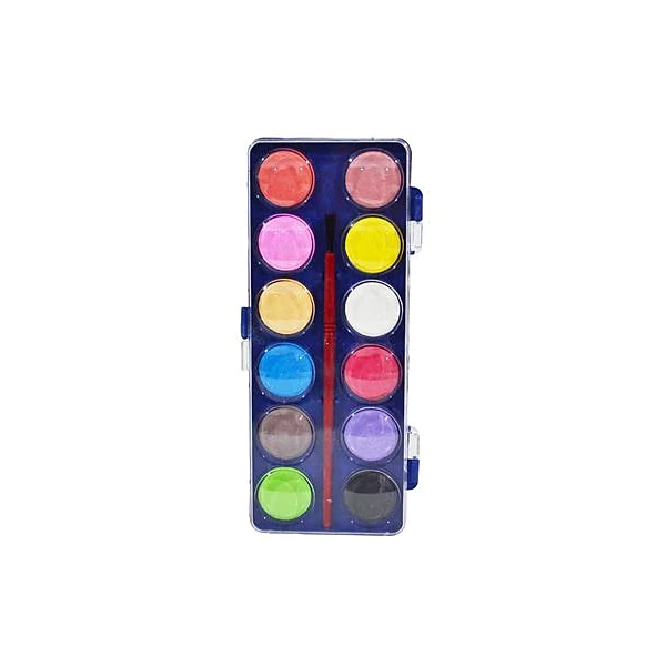Acuarela 12 colores con pincel caja 6x15 cm Katana
