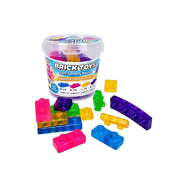 Bloques flexi de silicona 16 piezas en pote 12x11 cm