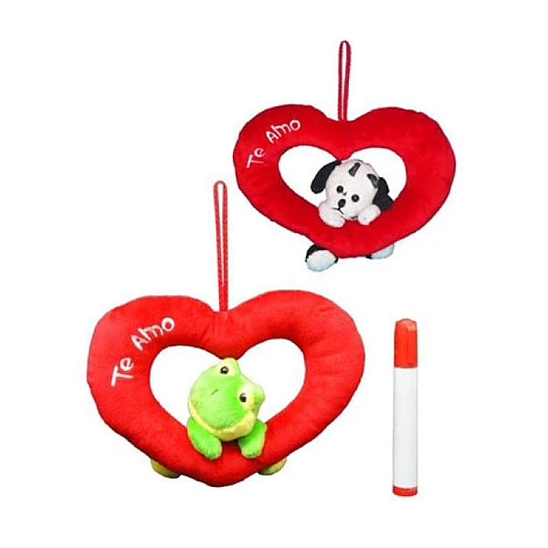 4 animales con corazón calado 20 cm