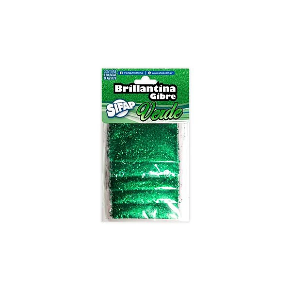 Brillantina gibre verde 4 g en sobre x5 unidades Sifap