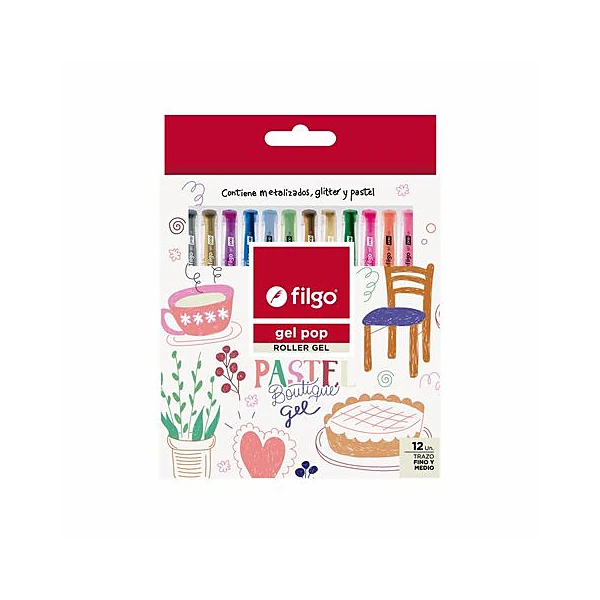 Bolígrafo gel 0.8 mm pastel boutique gel pop caja x12 f