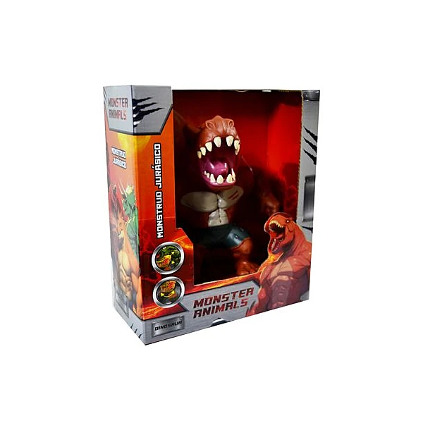 Dinosaurio monster articulado en caja 15x19x7 cm