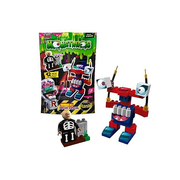 Bloques monstruos bitty & huesos 42pzs 16x25 cm