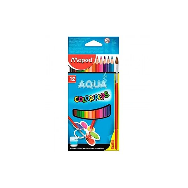 Lápiz de color acuarelable largo caja x12 Maped
