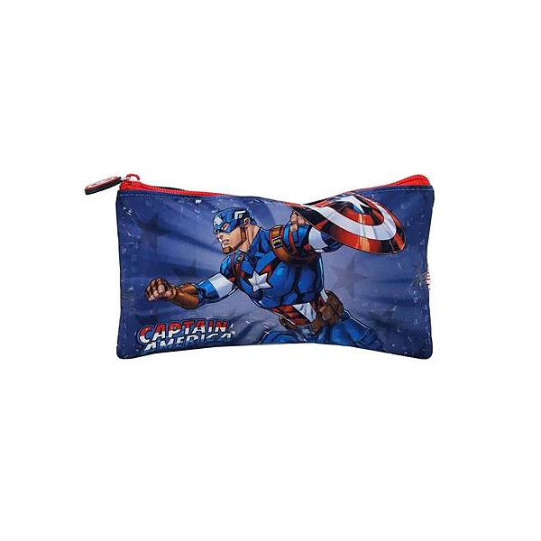 Cartuchera 1 cierre plana capitan américa 22x12x5 cm lsyd