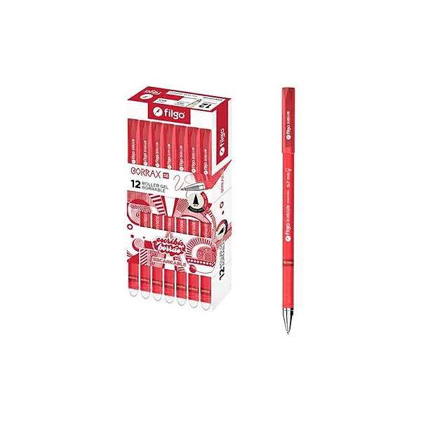 Bolígrafo borrable 0.7 mm borrax se rojo x12