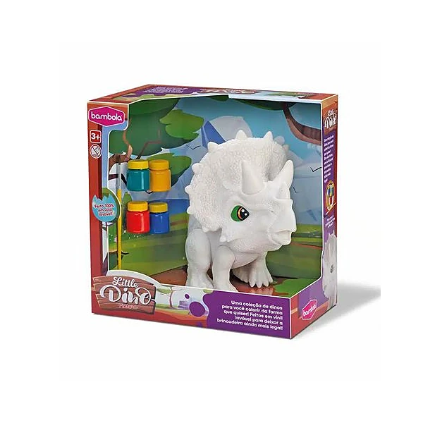 Dinosaurio triceraptops 21 cm con pinturas 26x26x16 cm
