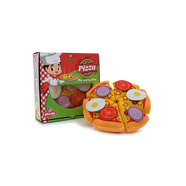 Pizza peluche en caja con accesorios 22 cm