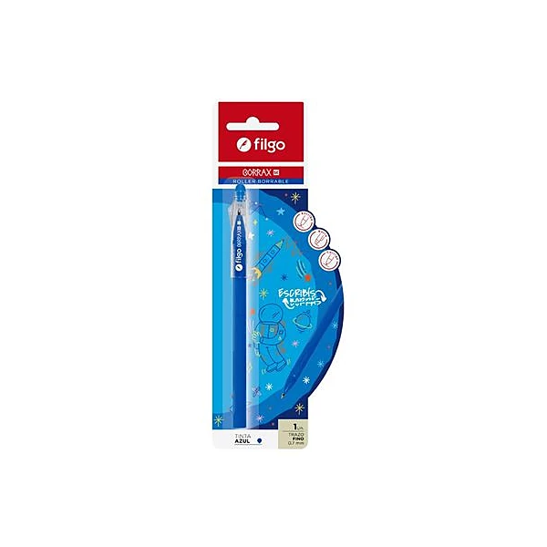 Bolígrafo borrable + repuesto 0.7 mm borrax se Filgo